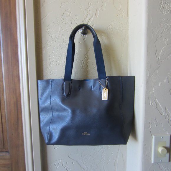 navy coach tote